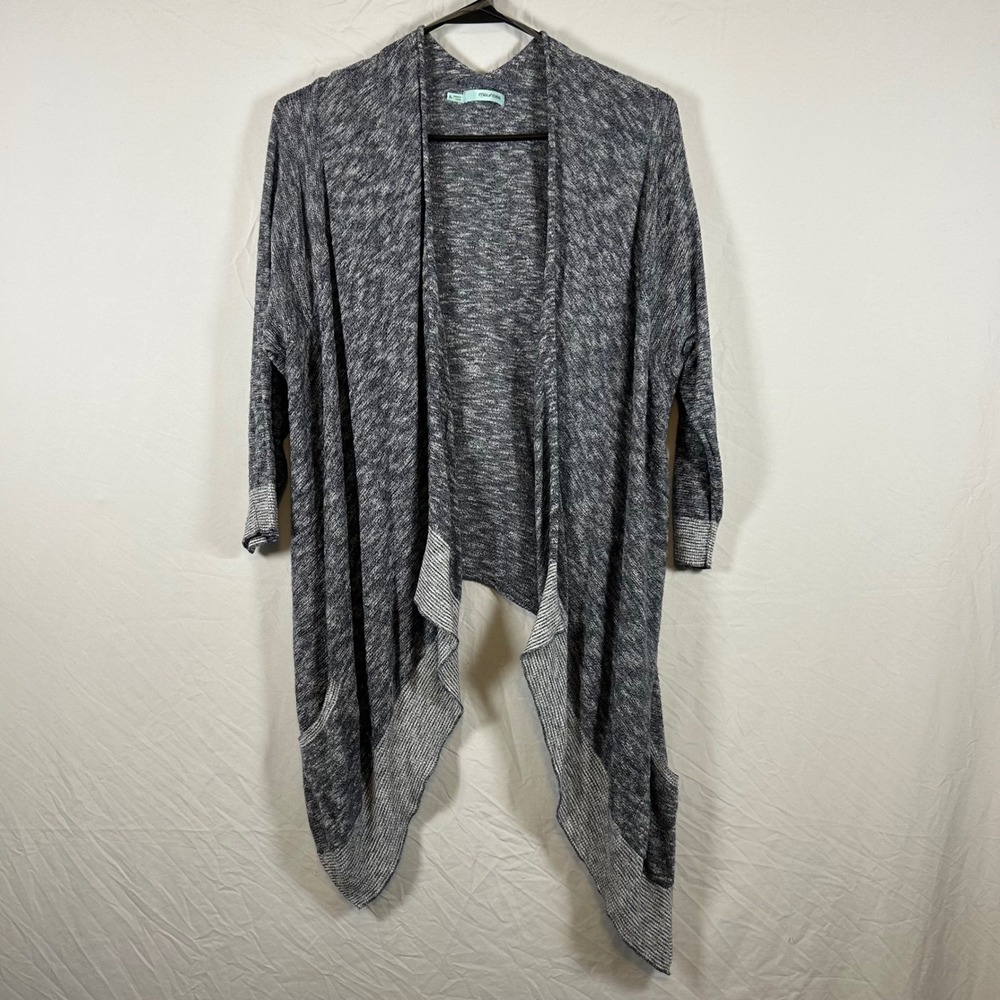 Maurices Womens XL Gray Open Front Sharkbite Hem Cardigan Sweater with Pocket